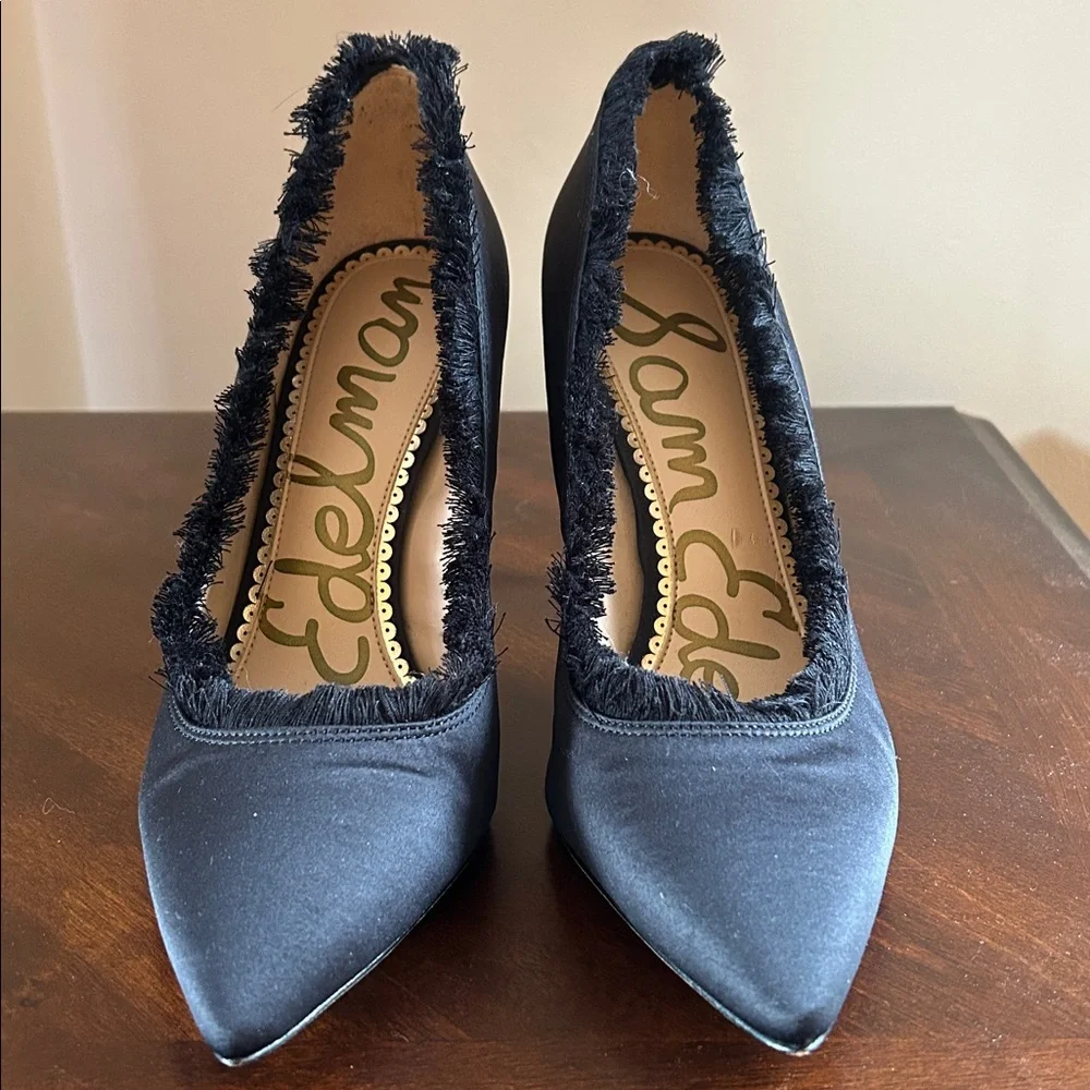 Sam Edelman Black Haylan Frayed Pumps - Picture 5 of 16
